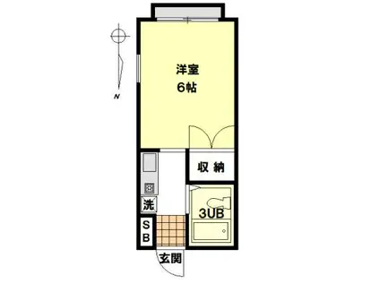 コーポバロン(1K/2階)の間取り写真