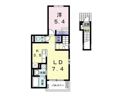 サイオン Α(1LDK/2階)の間取り写真