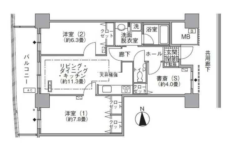 アクティ汐留 25階階 間取り