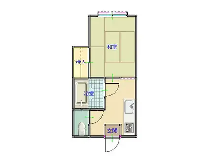 コーポせん(1K/2階)の間取り写真