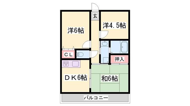 蒲田ハイツ(3DK/2階)の間取り写真