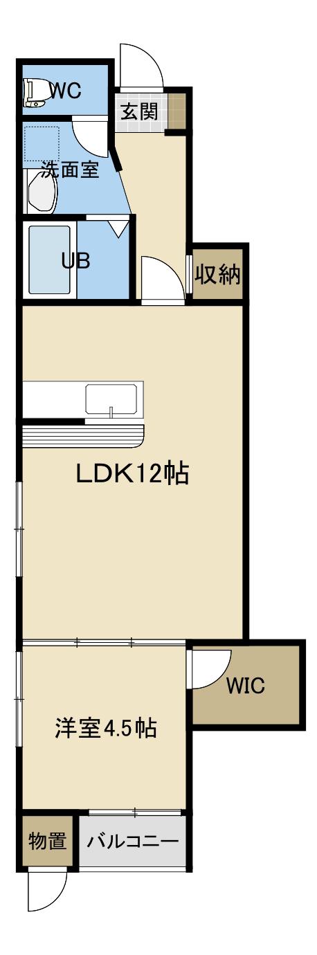 サンハイム寺尾駅 A(1LDK/1階)の間取り写真