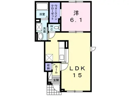 ビリーブ グットIII(1LDK/1階)の間取り写真