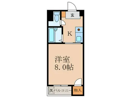 エルデ桃山(1K/3階)の間取り写真