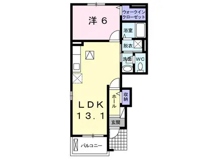 スウィート II(1LDK/1階)の間取り写真