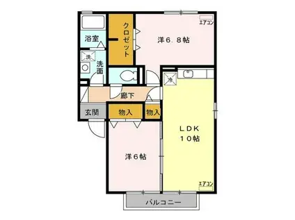 メイスクエアB(2LDK/2階)の間取り写真