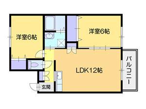 船浜フラット(2LDK/1階)の間取り写真