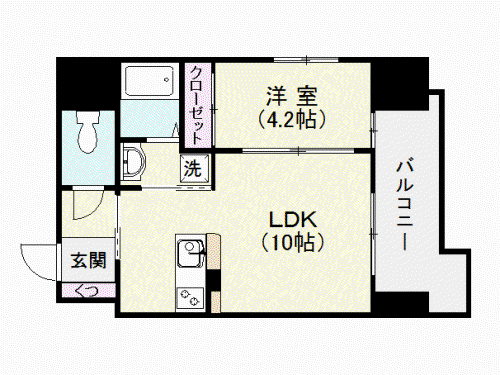 S-FORT鹿児島駅前ベイサイド(1LDK/11階)の間取り写真