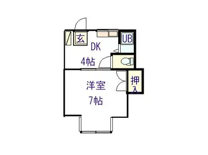 コーポラスN(1K/2階)の間取り写真