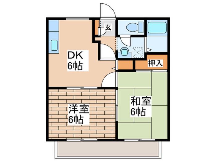 さくらハイツ(2DK/2階)の間取り写真