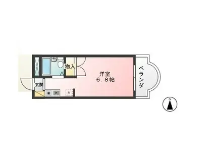 サカイハイツV(ワンルーム/1階)の間取り写真