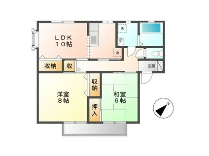 ウィンディア新涯(2LDK/2階)の間取り写真