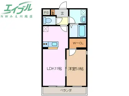 GRAN AGE(1LDK/4階)の間取り写真