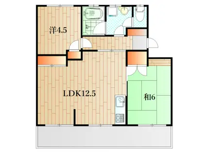 ハイツ芳愛(2LDK/2階)の間取り写真