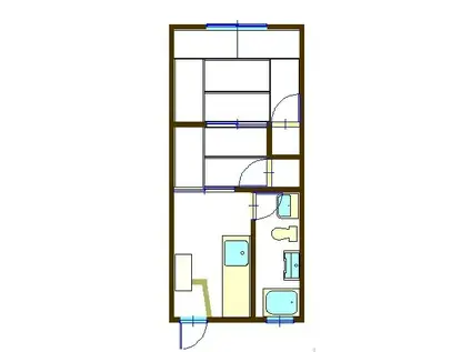 セントラルビル(2DK/2階)の間取り写真