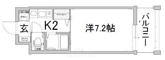 エステムコート京都烏丸IIIジャパニズム(1K/7階)の間取り写真