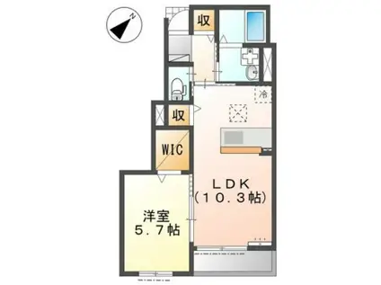 アヴェルラ・プラス(1LDK/1階)の間取り写真