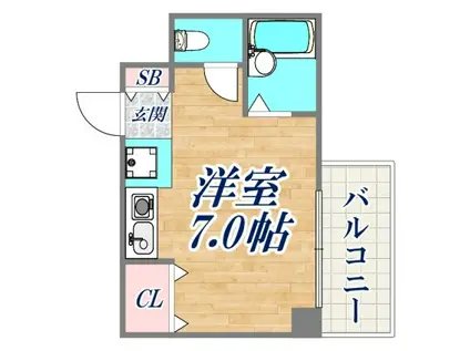 YS WORLD(ワンルーム/1階)の間取り写真