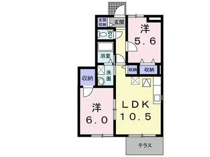 COZY SQUARE A(2LDK/1階)の間取り写真