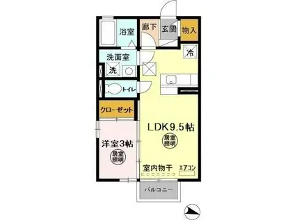 セゾン赤羽(1LDK/1階)の間取り写真