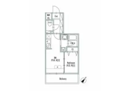 グランパセオ押上II(1DK/2階)の間取り写真