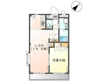 ハーブハウス(1LDK/2階)の間取り写真