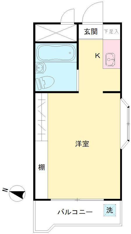 ユースフル千歳烏山(ワンルーム/3階)の間取り写真