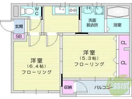 メゾン・ドゥ・ルポ(2K/2階)の間取り写真