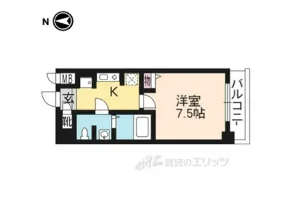 SWISS京都堀川イースト(1K/2階)の間取り写真