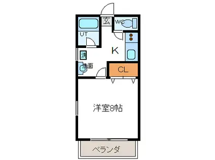 シーズハウス(1K/2階)の間取り写真