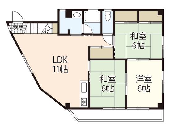 YOTUBABIRU(3LDK/4階)の間取り写真