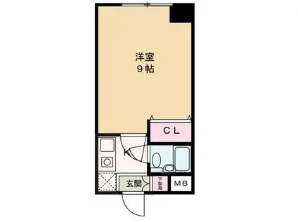 ベルトピア飾磨(ワンルーム/4階)の間取り写真