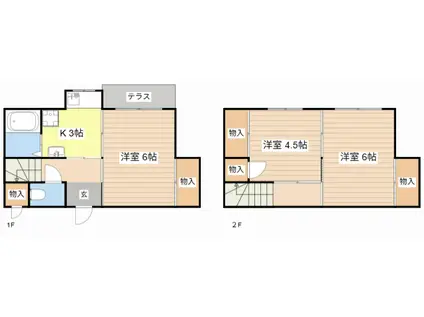 ヴィラナリー米原I号棟(3K/1階)の間取り写真