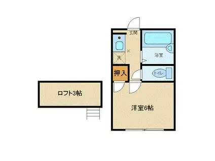 ロフティイーグル(1K/1階)の間取り写真