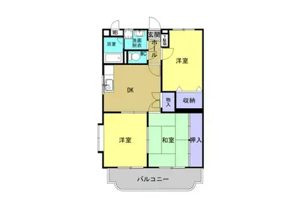 ファミーユKAY III(3DK/1階)の間取り写真