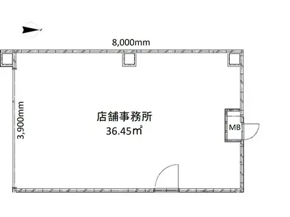 セジュール野江1階店舗(ワンルーム/1階)の間取り写真