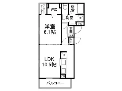 ブルックIII(1LDK/3階)の間取り写真