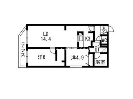 SORANO麻生(2LDK/2階)の間取り写真