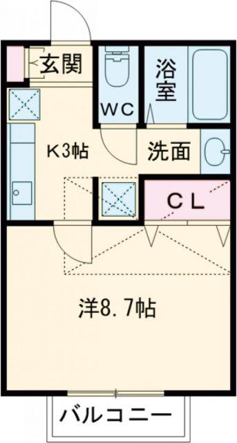 ツインフォレスト(1K/1階)の間取り写真