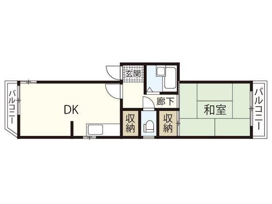 コーポ石堂(1LDK/2階)の間取り写真