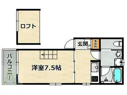 ホワイトハイツ川池(1K/3階)の間取り写真