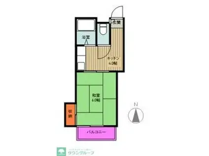 エイエムハイツ(1K/1階)の間取り写真