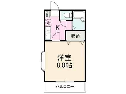 クレイドル志度II(1K/1階)の間取り写真