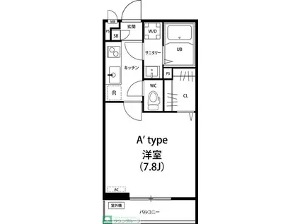 リブリ・ミニヨン(1K/3階)の間取り写真