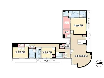 千種タワーヒルズ(3SLDK/21階)の間取り写真
