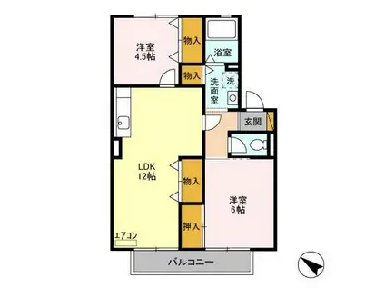 パレドソレイユ(2LDK/2階)の間取り写真