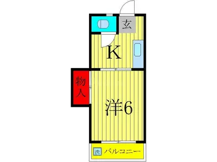 北浦ビル(1K/3階)の間取り写真
