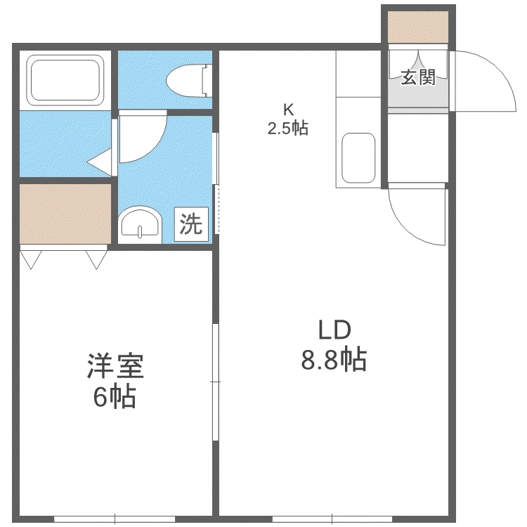 プレシャス23番館(1LDK/2階)の間取り写真