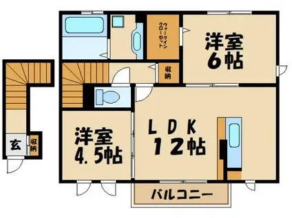 MAISON楓 II(2LDK/2階)の間取り写真