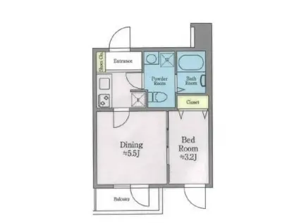 コルティーレ上北沢(1DK/3階)の間取り写真